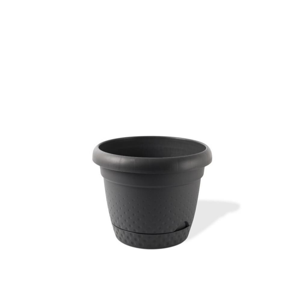 Omnipazar KRS-343 Dekoratif İnci Bitki Çiçek Saksı Takımı 4.9 Litre No 3 Antrasit (116)