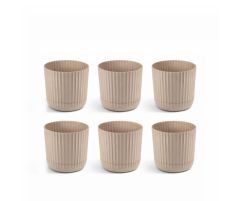 KRS-262 No:2 Zeraf Dekoratif Tabaklı Saksı Takımı 2.6 Lt Bej 6 Adet