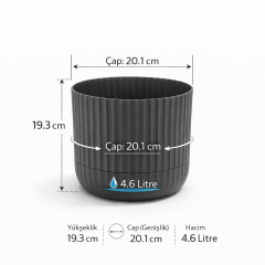 Omnipazar KRS-263 Zeraf Dekoratif Tabaklı Saksı Takımı 4.6 Litre No:3 YEŞİL