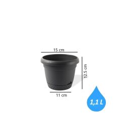 Omnipazar KRS Dekoratif İnci Bitki Çiçek Saksı Takımı 5'li Set Antrasit