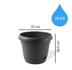 Omnipazar KRS Dekoratif İnci Bitki Çiçek Saksı Takımı 5'li Set Antrasit