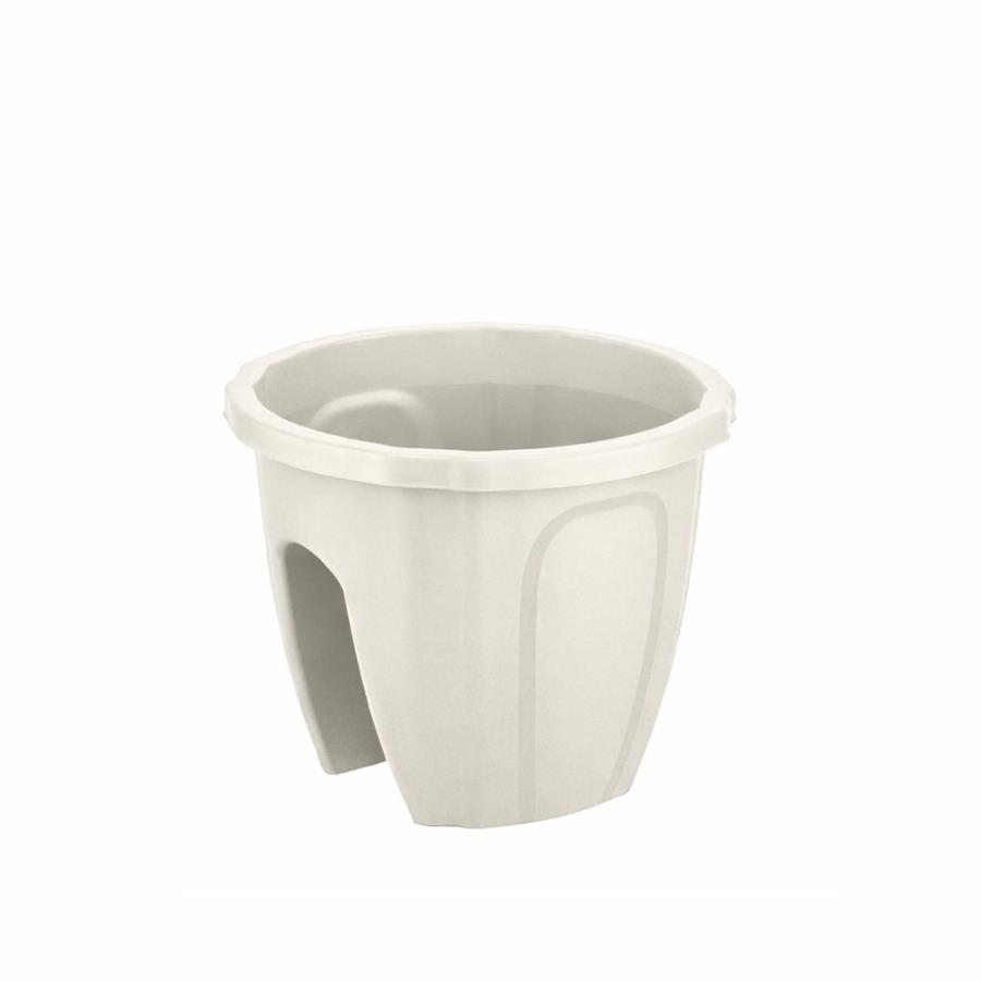 Omnipazar SY-5712 Opal Yuvarlak Balkon Küpeşte Saksı 7.5 Litre Kirli Beyaz (113)