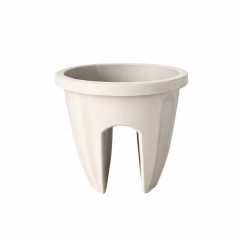 Omnipazar SY-5712 Opal Yuvarlak Balkon Küpeşte Saksı 7.5 Litre Kirli Beyaz (113)