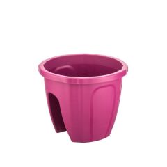 Omnipazar SY-5712 Opal Yuvarlak Balkon Küpeşte Saksı 7.5 Litre Vişne (102)