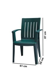 Omnipazar MT-GF175 Cometa Plastik Bahçe Balkon Sandalye 4'lü Set YEŞİL