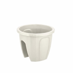 SY-5712 Opal Yuvarlak Balkon Küpeşte Saksı 7.5 Lt Kirli Beyaz 6 Adet