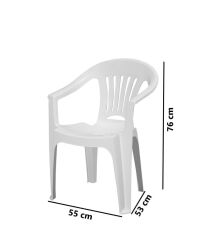 Omnipazar MT-GF141 Zaffiro Plastik Bahçe Balkon Sandalye 4'lü Set Beyaz