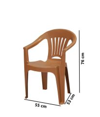 Omnipazar MT-GF141 Zaffiro Plastik Bahçe Balkon Sandalye 4'lü Set Kahverengi