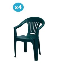 Omnipazar MT-GF141 Zaffiro Plastik Bahçe Balkon Sandalye 4'lü Set YEŞİL