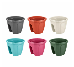 SY-5712 Opal Yuvarlak Balkon Küpeşte Saksı 7.5 Litre 6 Renk