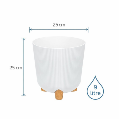 Omnipazar ELF-452 Dekoratif Derin Nostalji Ayaklı Saksı Takımı 9 Litre