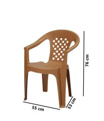 Omnipazar MT-GF147 Argento Plastik Bahçe Balkon Koltuk Sandalye 4'lü Set Kahverengi