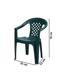 Omnipazar MT-GF147 Argento Plastik Bahçe Balkon Koltuk Sandalye 4'lü Set YEŞİL