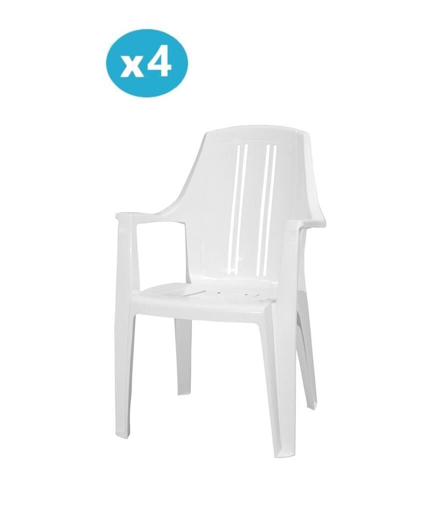 Omnipazar MT-GF139 Orbita Plastik Bahçe Balkon Koltuk Sandalye 4'lü Set Beyaz