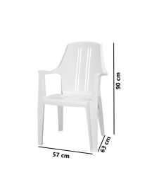 Omnipazar MT-GF139 Orbita Plastik Bahçe Balkon Koltuk Sandalye 4'lü Set Beyaz