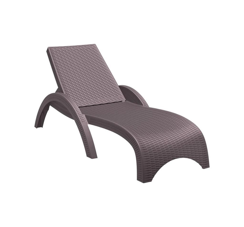 Omnipazar TRK-860 Siesta Fiji Rattan Desenli Ayarlanabilir Lüks Şezlong Kahverengi