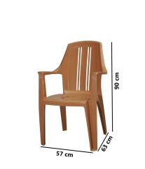 Omnipazar MT-GF139 Orbita Plastik Bahçe Balkon Koltuk Sandalye 4'lü Set Kahverengi