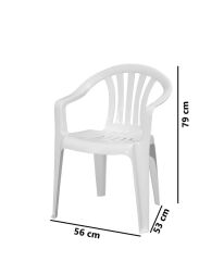 Omnipazar MT-GF101 Carrera Plastik Bahçe Balkon Koltuk Sandalye 4'lü Set Beyaz