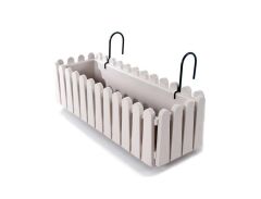 Omnipazar SO-İB02 Beyaz Askılı Balkon Saksı Takım 9 lt No 2 00649