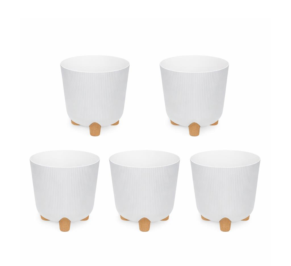 ELF-452 Derin Nostalji Ayaklı Saksı Takımı 9 Lt Beyaz 5 Adet