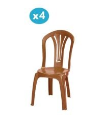 Omnipazar MT-GF193 Foglia Plastik Bahçe Balkon Sandalye 4'lü Set