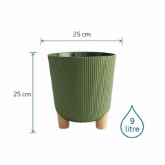 ELF-452 Derin Nostalji Ayaklı Saksı Takımı 9 Litre Yeşil 5 Adet