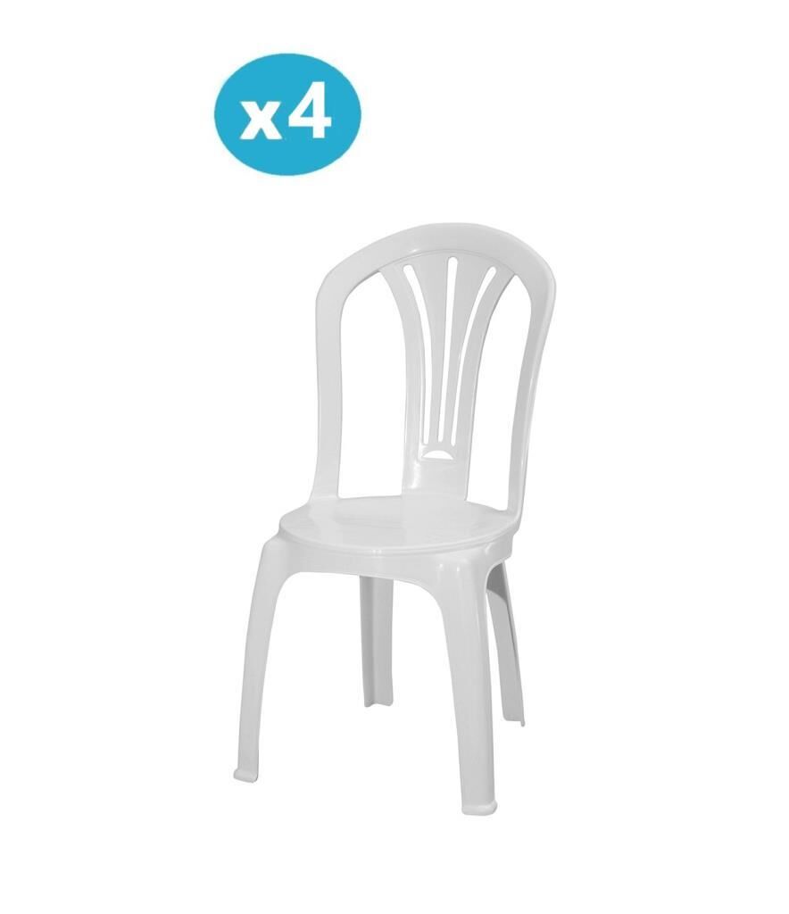 Omnipazar MT-GF193 Foglia Plastik Bahçe Balkon Sandalye 4'lü Set Beyaz