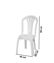 Omnipazar MT-GF193 Foglia Plastik Bahçe Balkon Sandalye 4'lü Set Beyaz
