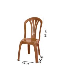 Omnipazar MT-GF193 Foglia Plastik Bahçe Balkon Sandalye 4'lü Set Kahverengi