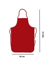 Omniclean Kırmızı Askılı Mutfak Bulaşık Önlüğü Lamineli 50 x100 cm