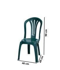 Omnipazar MT-GF193 Foglia Plastik Bahçe Balkon Sandalye 4'lü Set YEŞİL