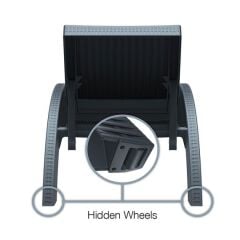 Omnipazar TRK-860 Siesta Fiji Rattan Desenli Ayarlanabilir Lüks Şezlong Beyaz 2'li Set