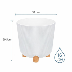 Omnipazar ELF-453 Dekoratif Derin Nostalji Ayaklı Saksı Takımı 16 Litre