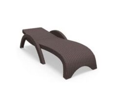 Omnipazar TRK-860 Siesta Fiji Bej Minderli Rattan Desenli Ayarlanabilir Lüks Şezlong