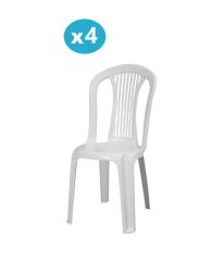 Omnipazar MT-GF187 Agosto Plastik Bahçe Balkon Sandalye 4'lü Set Beyaz