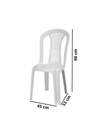 Omnipazar MT-GF187 Agosto Plastik Bahçe Balkon Sandalye 4'lü Set Beyaz