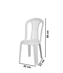 Omnipazar MT-GF187 Agosto Plastik Bahçe Balkon Sandalye 4'lü Set Beyaz