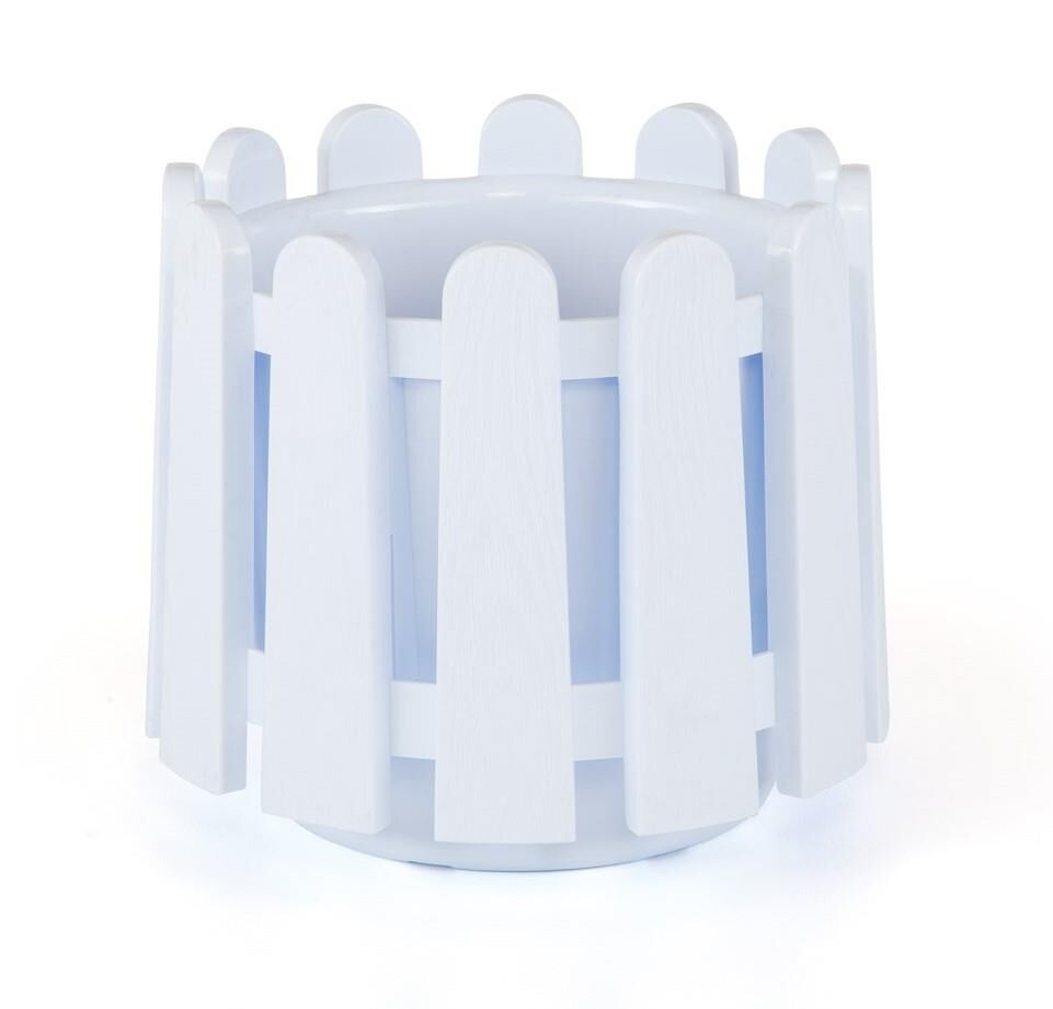 Omnipazar SO-İS04 İstanbul Dekoratif Yuvarlak Saksı 14,1 lt No 4 Beyaz (01001)