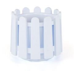 Omnipazar SO-İS04 İstanbul Dekoratif Yuvarlak Saksı 14,1 lt No 4 Beyaz (01001)