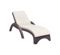 Omnipazar TRK-860 Siesta Fiji Bej Minderli Rattan Desenli Ayarlanabilir Lüks Şezlong Kahverengi