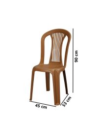 Omnipazar MT-GF187 Agosto Plastik Bahçe Balkon Sandalye 4'lü Set Kahverengi