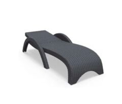 Omnipazar TRK-860 Siesta Fiji Bej Minderli Rattan Desenli Ayarlanabilir Lüks Şezlong Koyu Gri