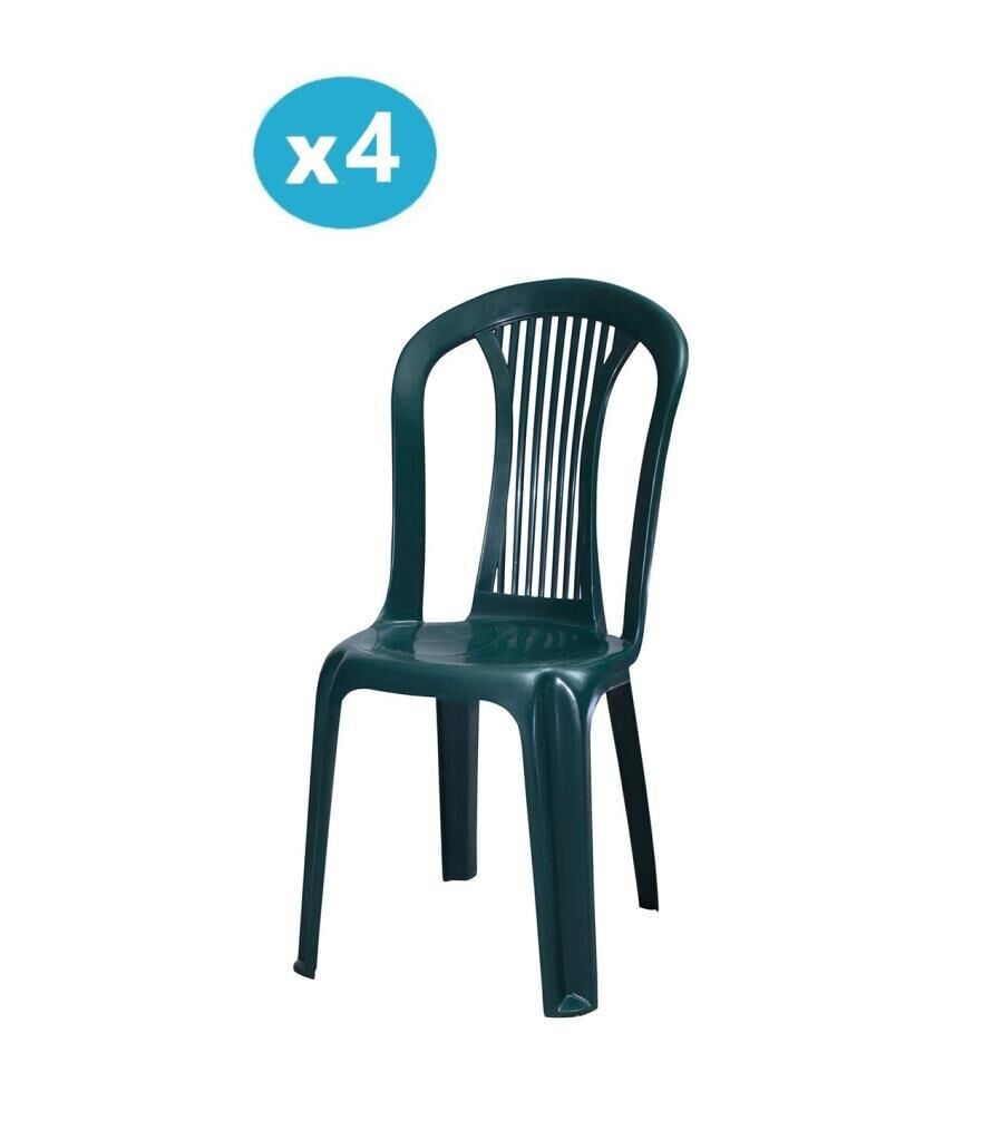 Omnipazar MT-GF187 Agosto Plastik Bahçe Balkon Sandalye 4'lü Set YEŞİL