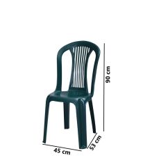 Omnipazar MT-GF187 Agosto Plastik Bahçe Balkon Sandalye 4'lü Set YEŞİL