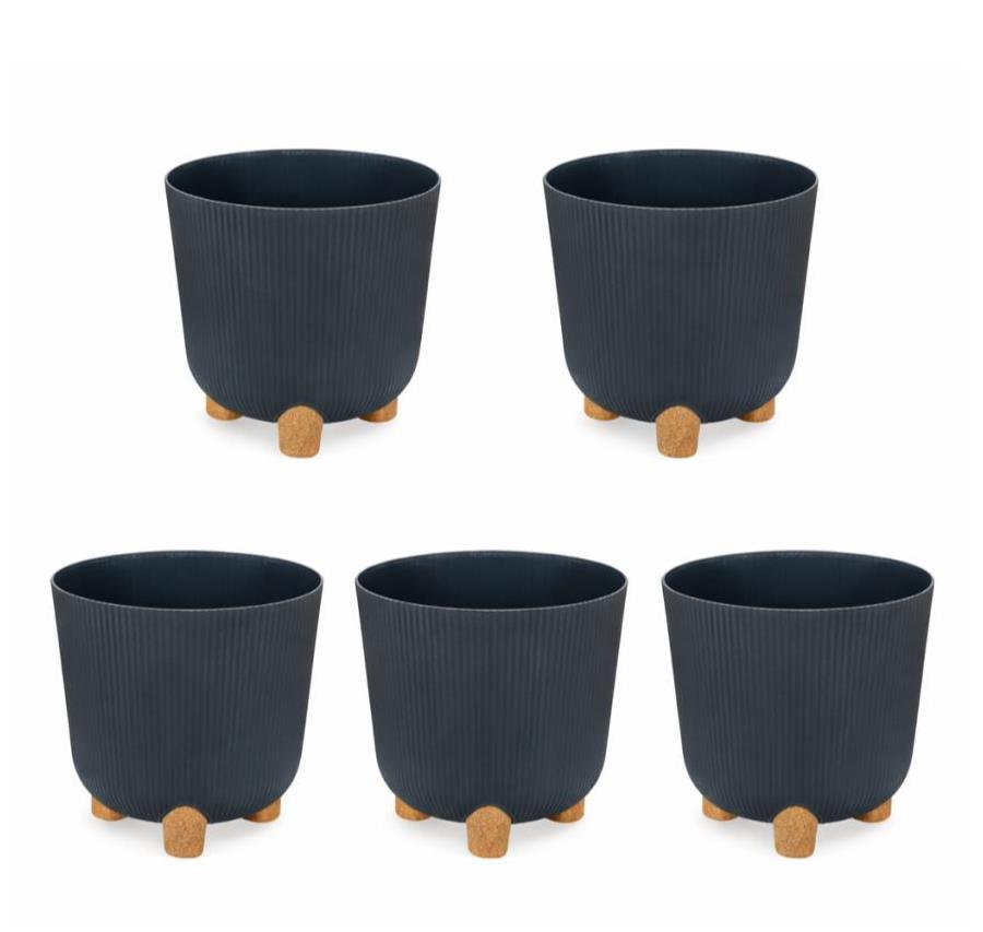 ELF-453 Derin Nostalji Ayaklı Saksı Takımı 16 Lt Antrasit 5 Adet