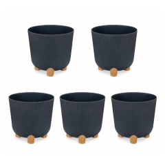 ELF-453 Derin Nostalji Ayaklı Saksı Takımı 16 Lt Antrasit 5 Adet