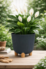 ELF-453 Derin Nostalji Ayaklı Saksı Takımı 16 Lt Antrasit 5 Adet