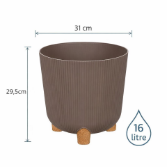 ELF-453 Derin Nostalji Ayaklı Saksı Takımı 16 Lt Vizon 5 Adet