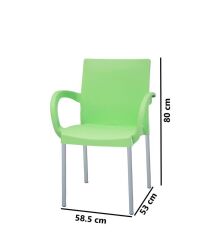Omnipazar MT-CF880 Mare Plastik Bahçe Balkon Koltuk Sandalye 4'lü Set YEŞİL