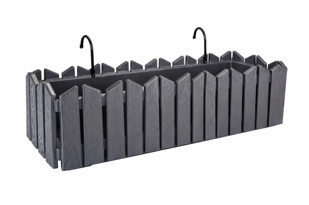 Omnipazar OZN-616 Efes Askılı Balkon Saksı Takımı 9 Litre No:2 Antrasit (116)